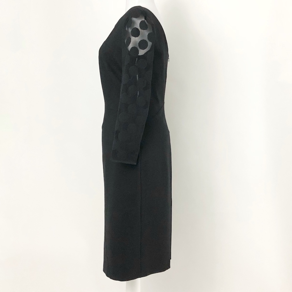 ✨sold✨ karen millen • black sheer dot sleeve dress - Picture 4 of 8